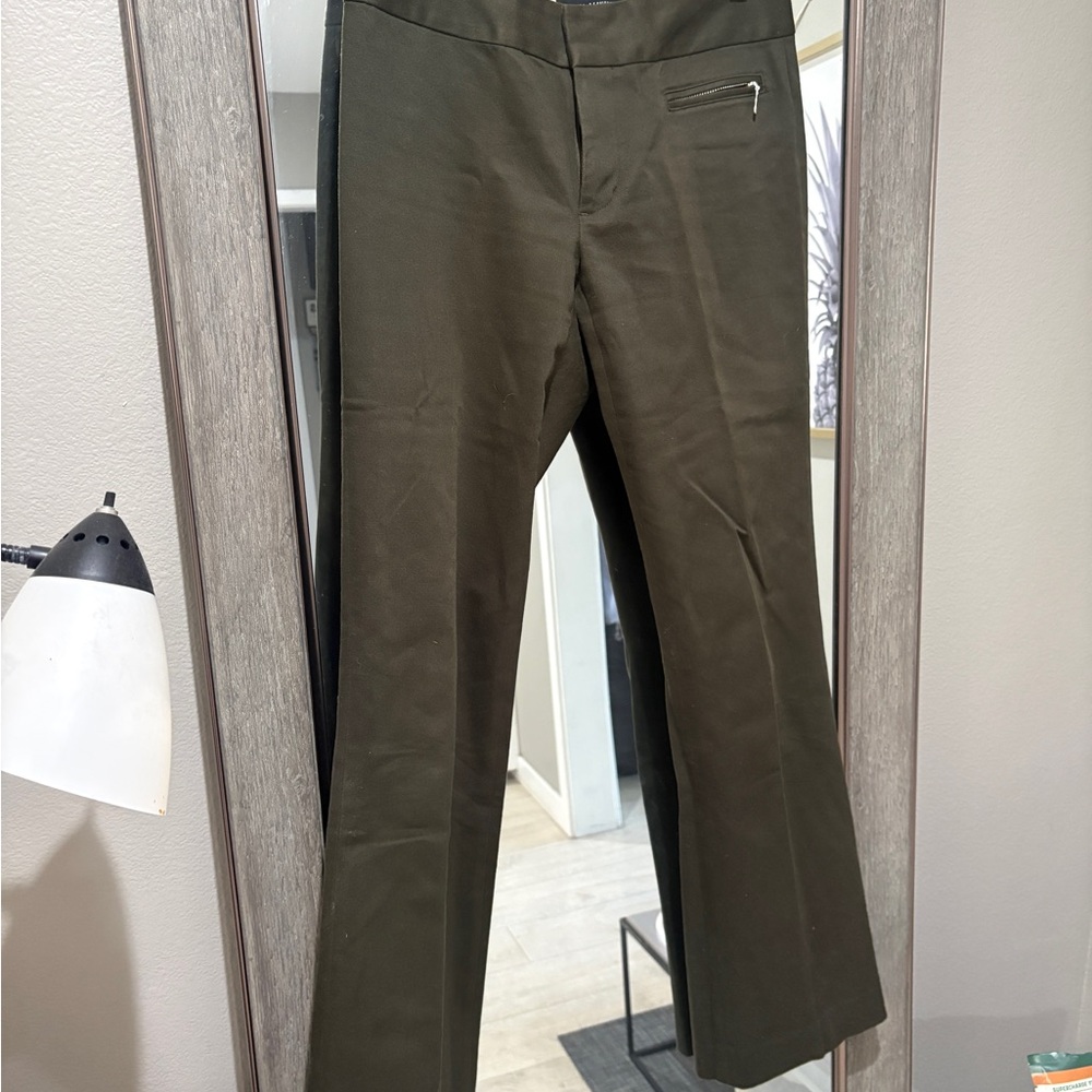 Banana Republic Dark Olive Dress Pants with Zip Pocket